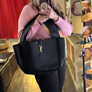Black Tote with Gold Accent